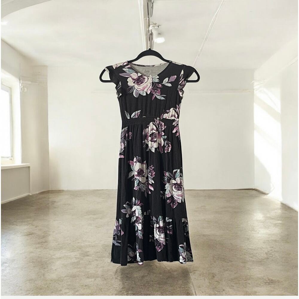 Bixby Nomad Girls' Dress Black Floral Size 6-7 or Small